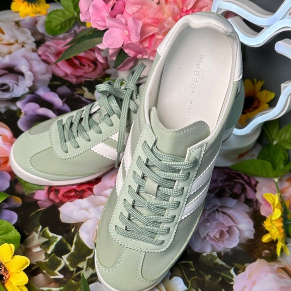 Madden Girl Sage Green Sneakers with White Accents - Picture 3 of 10